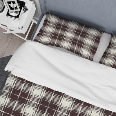 Ensemble de housse de couette en microfibre noir / crème 3 pièces