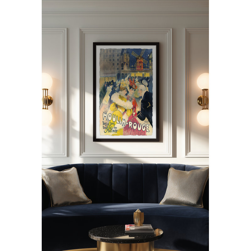 "Moulin Rouge", reproduction encadrée, H 18 po x l 12 po