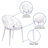 Helskdg Transparent Oval Shaped Stacking Side Chair with Artistic Pattern Design