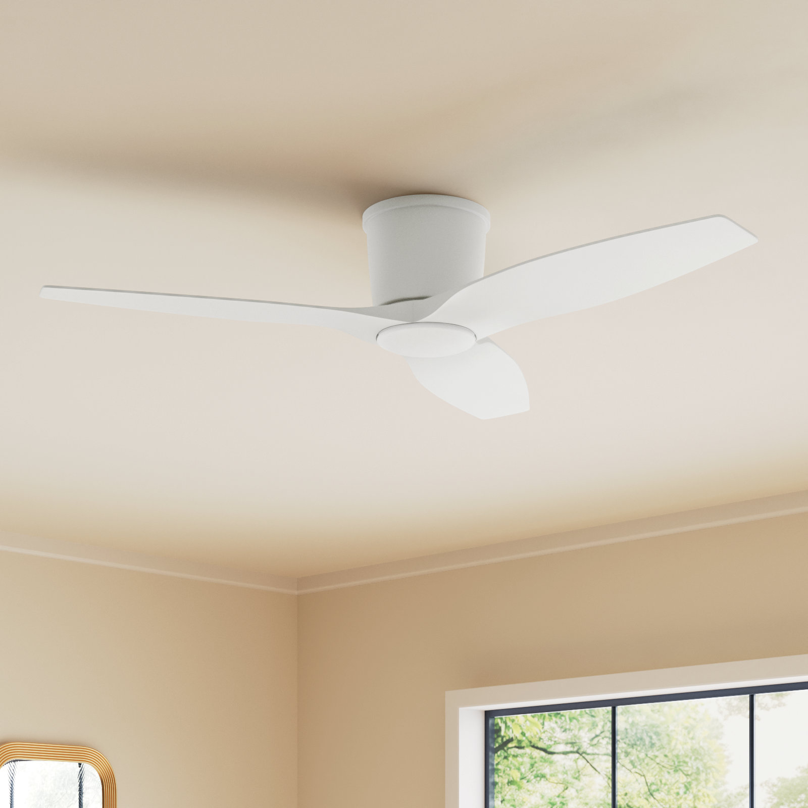 Aisling 3 Blade Ceiling Fan with LED Light Kit, Matte White, Matte White, 52"