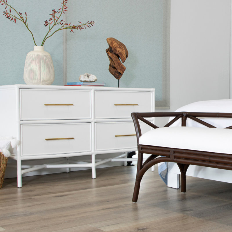 Venice 4 Drawers 54" W Double Dresser, Navy Blue