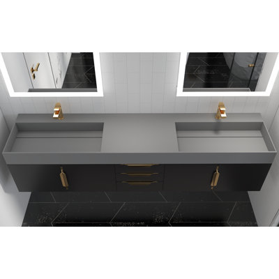 Meuble-lavabo double 84 po avec plateau Amazon