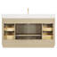 Meuble-lavabo sur pied simple 60 po avec plateau en quartz Calacatta et miroir Rally-1149769044
