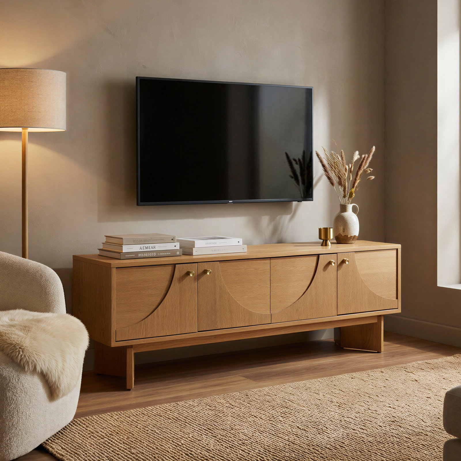 Malyun 59" Oak TV Stand
