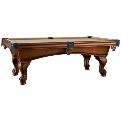 American Heritage Camden Pool Table - Rich Finish with Decorative Claw-and-Ball Feet, Leather Pockets & Certified Slate Surface