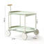 Chariot de rangement Moon de style nordique, chariot mobile, tablette double couche pour le salon, structure en forme de T, cuisine Internet en bois de hêtre, simple et sécuritaire,