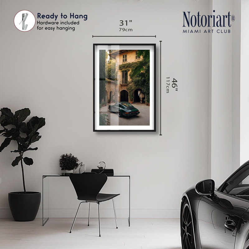 Reproduction de boîte-cadre verte «Green» par Gate II par Notoriart, Noir, H 46 po x l 31 po