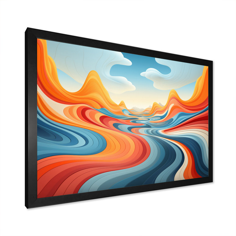 Op Rhythmic Illusion sur toile, Cadre photo noir, H 16 po x l 32 po x P 1 po