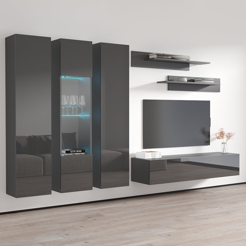 Meuble audio-vidéo flottant Fly, Gris