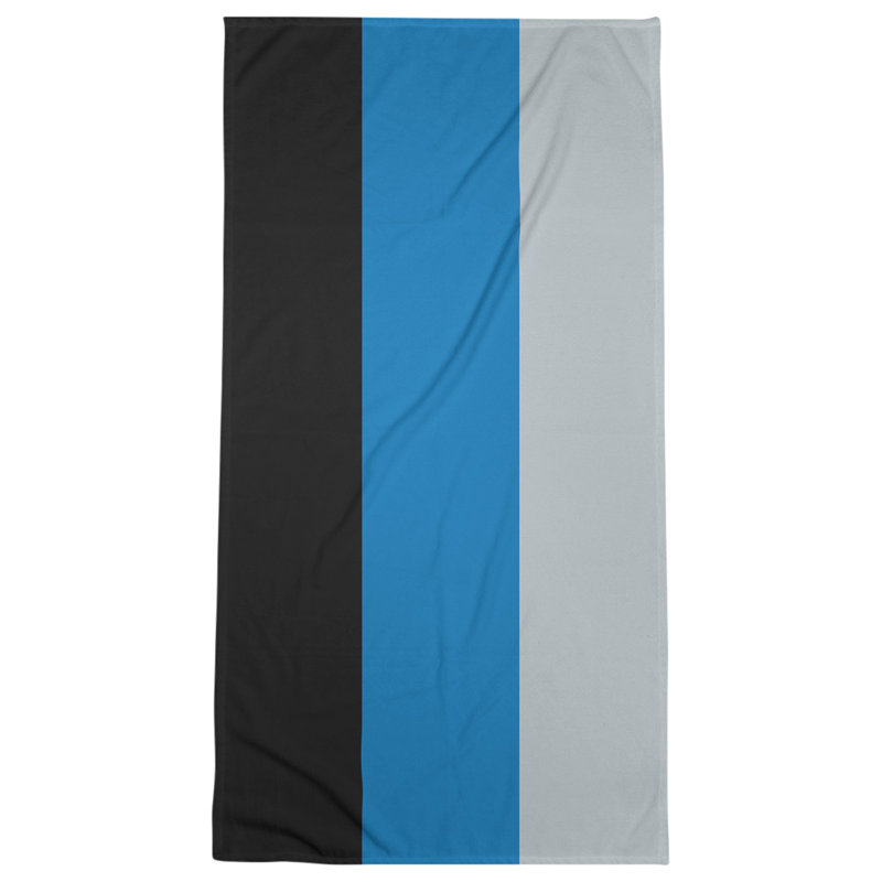 Cotton Blend Lightweight Bath Towel, Black/Blue/Silver
