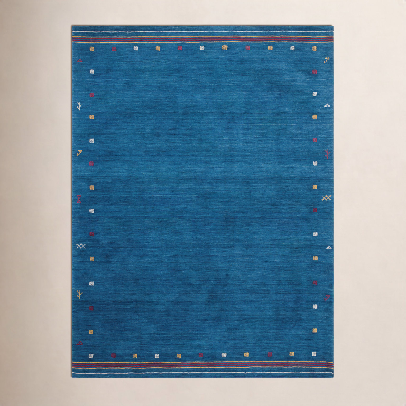 Danette Blue Southwestern Hand-Loomed Wool Rug, Rectangle 4' x 6'