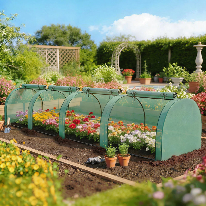 Low Design Mini Greenhouse,Spacious Greenhouse, Green/Dark Green