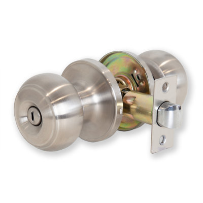 XFORT Bello Privacy Knob Set, Door Knob with Lock for Internal Wooden Bathroom Doors, Complete Set with Tubular Latch
