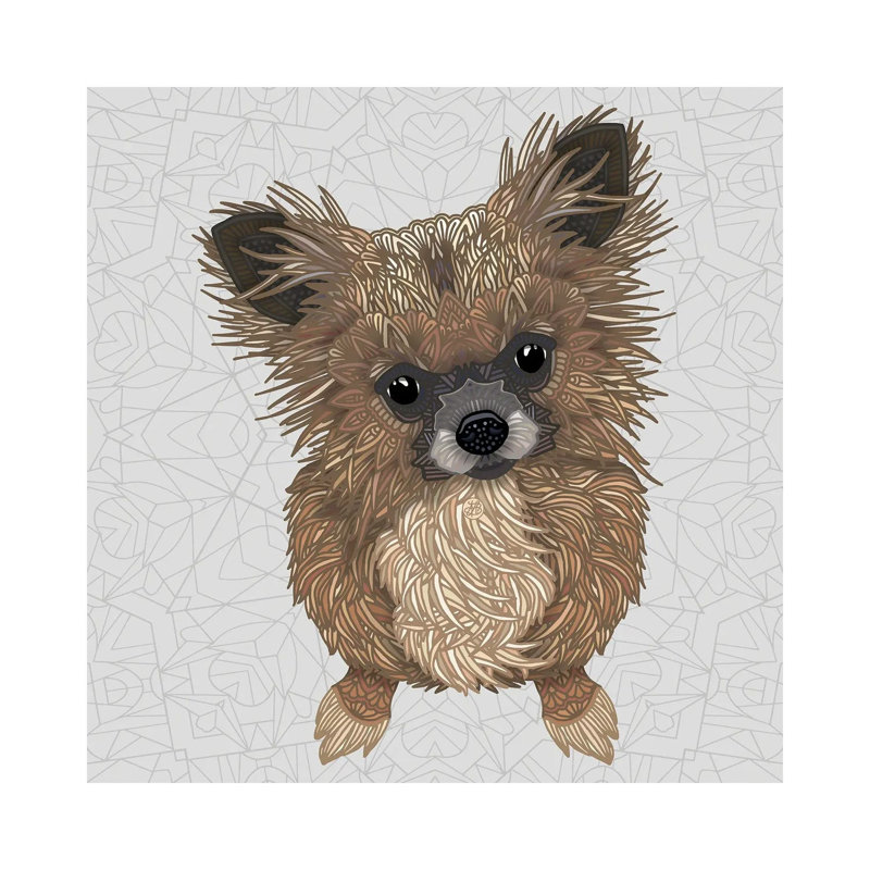 Boo - White by Angelika Parker - Wrapped Canvas Painting, 30.48 cm H x 30.48 cm W