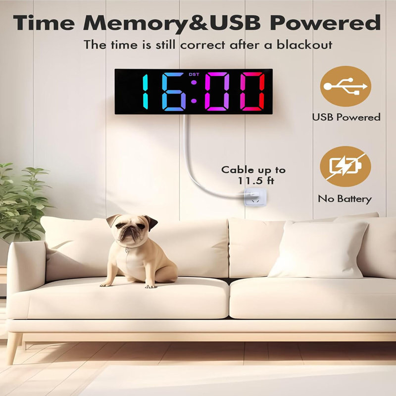 Horloge murale 12 po 12 pouces