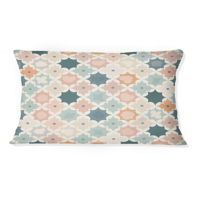 Coussin lombaire bohème marocain vert et rose