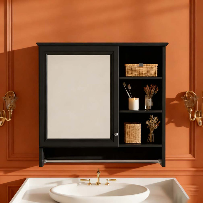 Armoire à glace murale 30 po 2 en 1 avec tablette réglable
