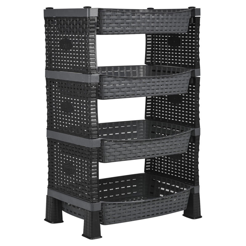 Alexande 41 cm W Storage Rack, Black/Gray