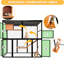 Maison pour chat de luxe en bois à 4 niveaux, idéale pour les grands chats, avec rampe et aires de repos Configuration en plein air pour maison tranquille, bois massif, plusieurs chats en maille imperméable pour socialiser