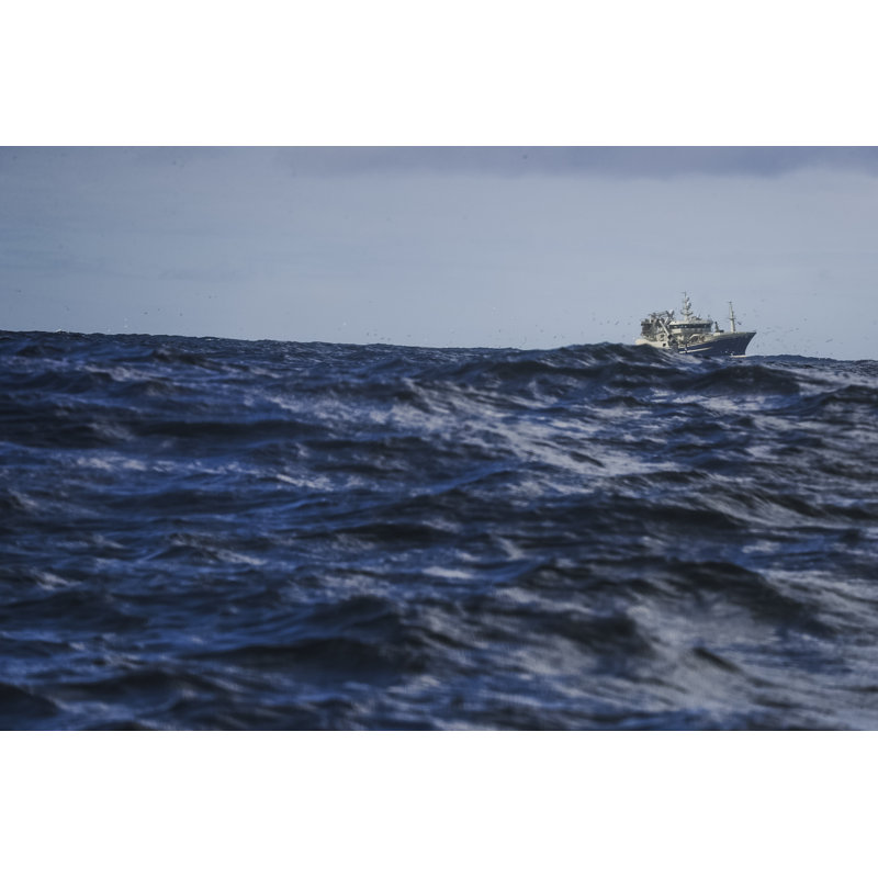 Fishing Boat Sailing Out At Rough Sea - Wrapped Canvas Print, 81cm H x 122cm W x 3.8cm D