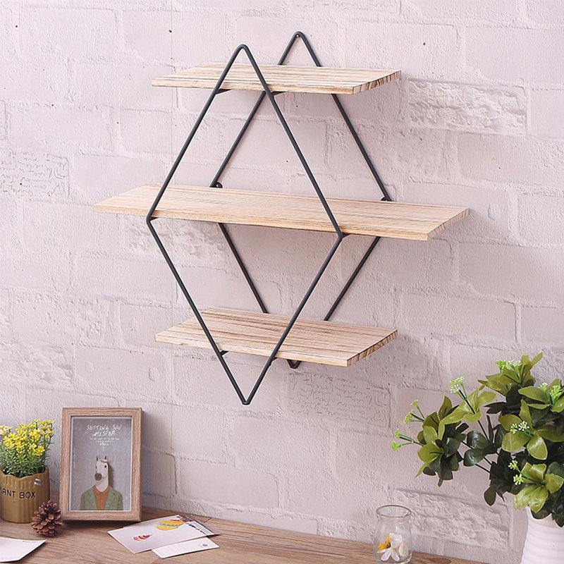 3 Piece Diamond Tiered Shelf with Live Edge