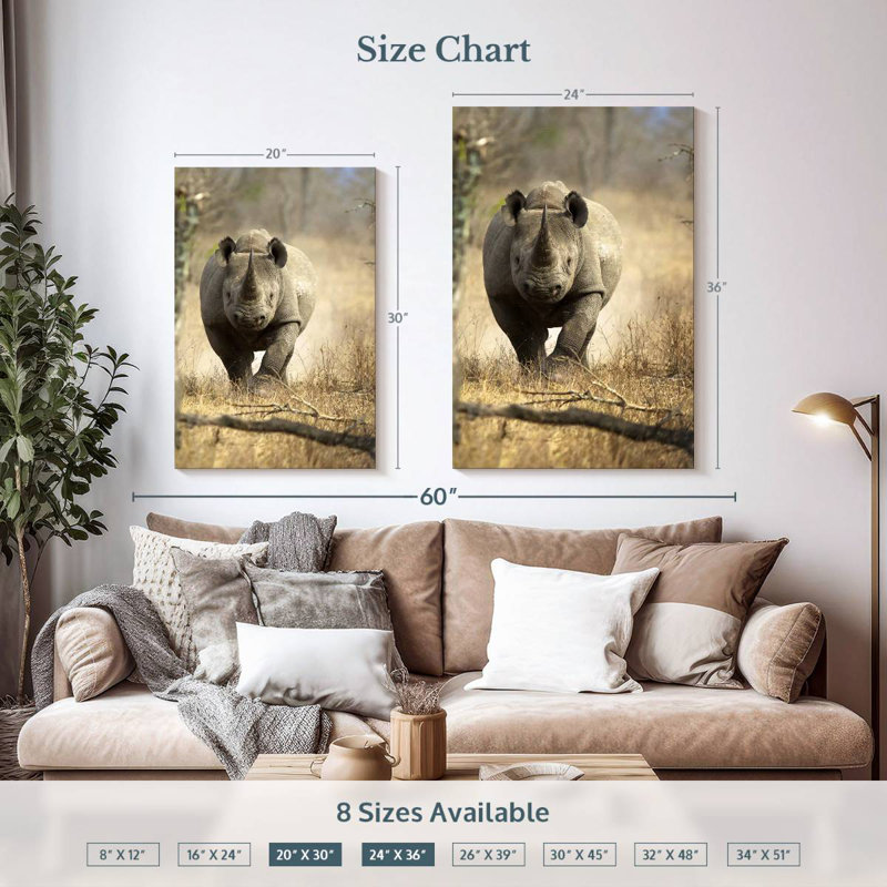 Brampt Black Rhino, 36" H x 24" W