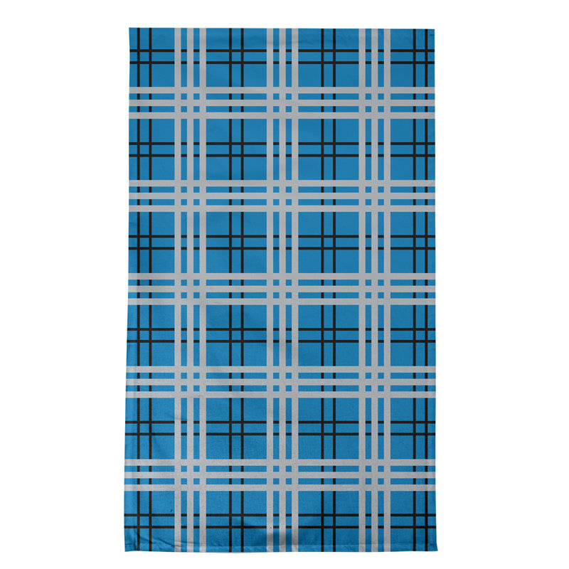 Plaid Tea Towel Kitchen Towel, Polyester, Blue/Gray/Navy