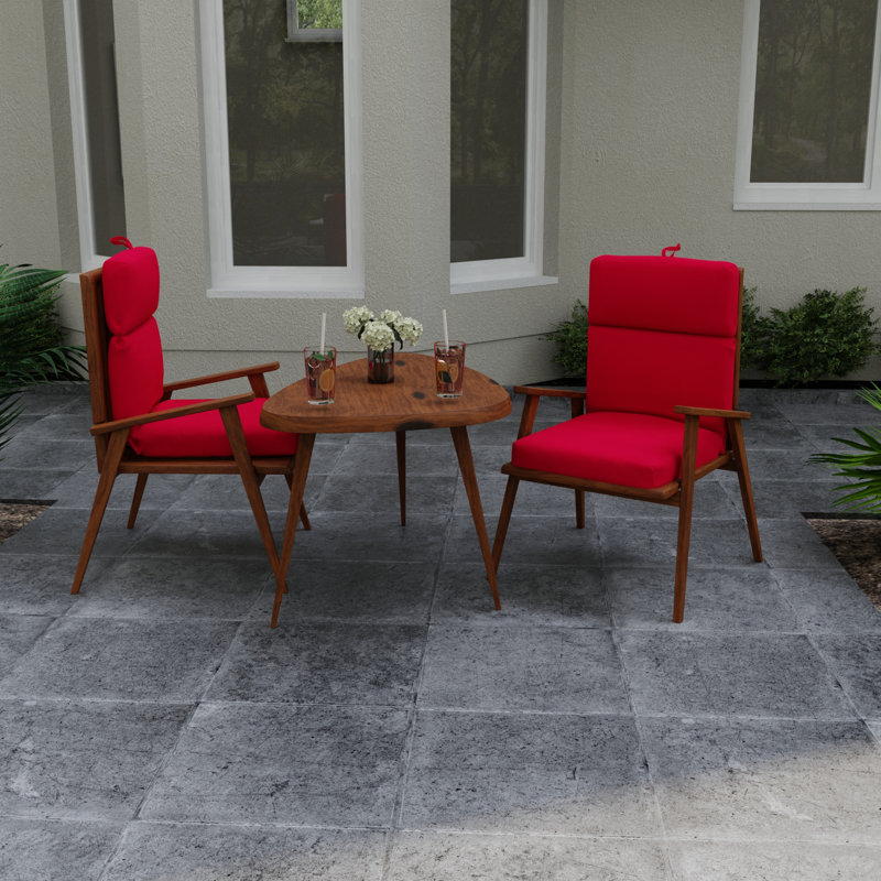 Outdoor Lounge Chair Cushion, Red