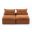 Orange non modulaire, 2 places assises, revêtement en chenille, options de bricolage, avec coussins lombaires et pour le cou - 2 accoudoirs --1184908171