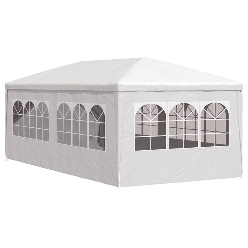 Tente de réception d'extérieur durable en polyéthylène blanc 9,8 x 19,7 pi