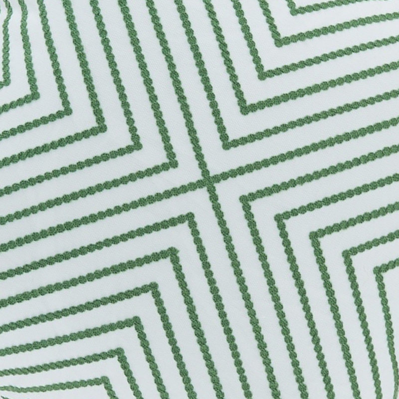 Green and White Embroidered Diamond 16" Square Pillow Set