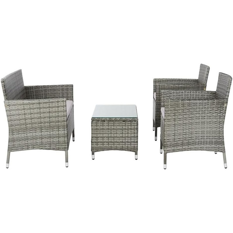 Ensemble de patio 4 pièces gris