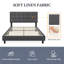 Size Modern Upholstered Bed Frame with Adjustable Square Tufted Headboard-93363909-99170190