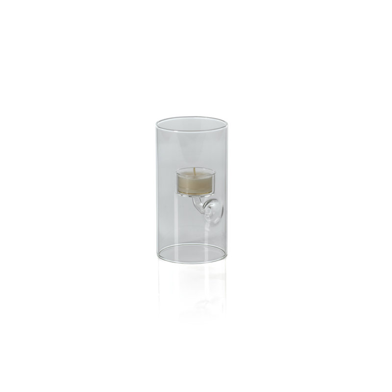 Kelly Glass Tabletop Tealight Holder, 6" H x 3.25" W x 3.25" D
