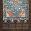 Tapis bleu sarcelle et rouille lavable à la machine-1021189560