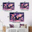 Carte mauve rose du monde Blooms II-107192219-107192222
