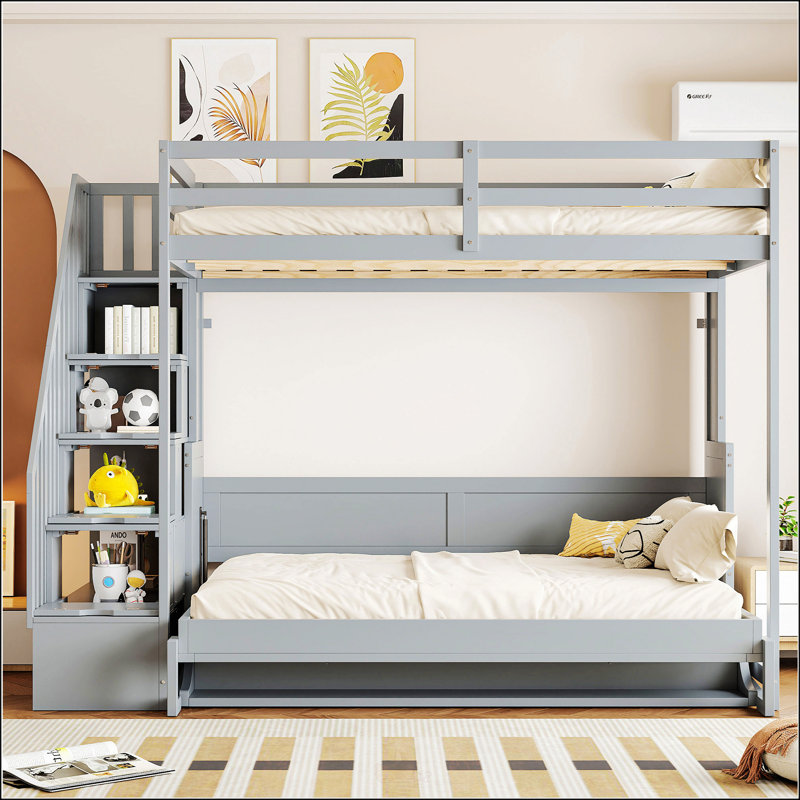 Lit escamotable double sur double avec lève-personne hydraulique et conception de bureau