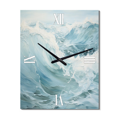 Horloge murale en métal Blue Ocean Storm And Rain