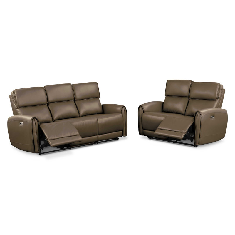 Lund 2-Piece Power Sofa Set, Brown