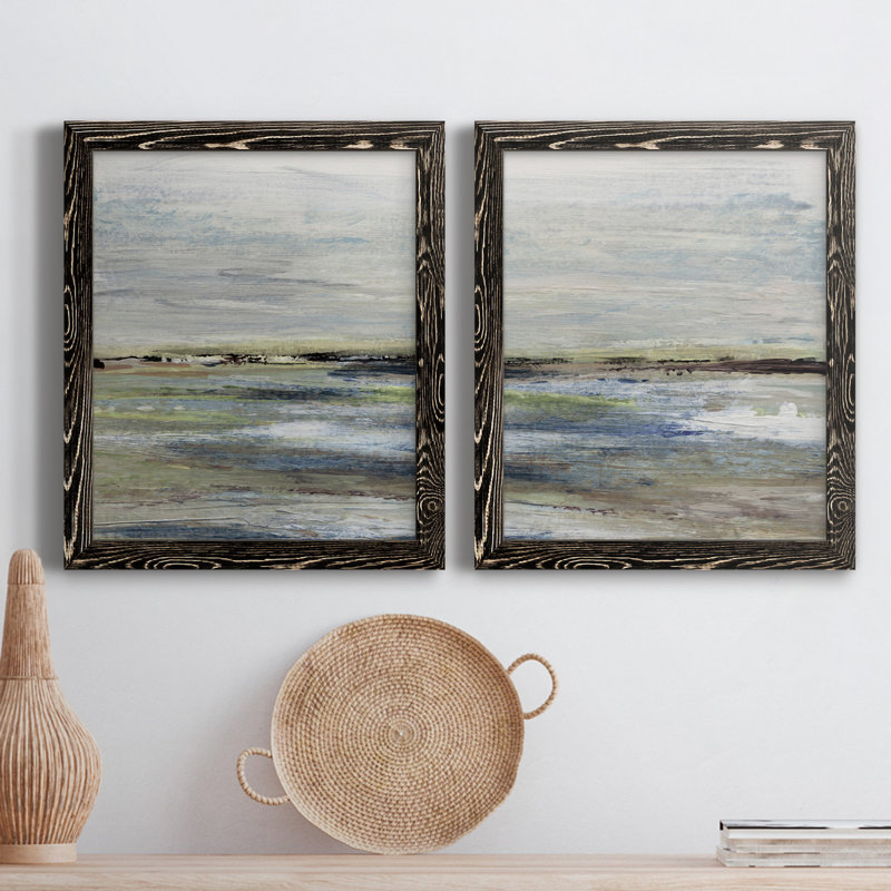 Wetlands I - ensemble de 2 peintures sur toile encadrées, H 43,5 po x l 31,5 po x P 1 po, Noir