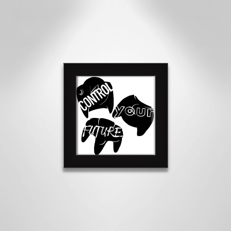 «Control your future», art encadré, Cadre noir, H 10 po x l 10 po x P 0,63 po