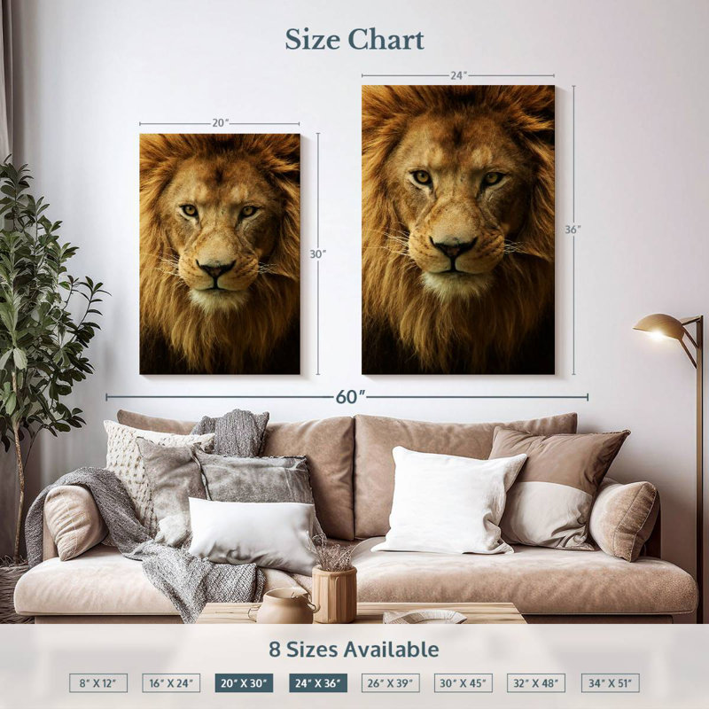 Tête de lion Brampt, H 36 po x l 24 po
