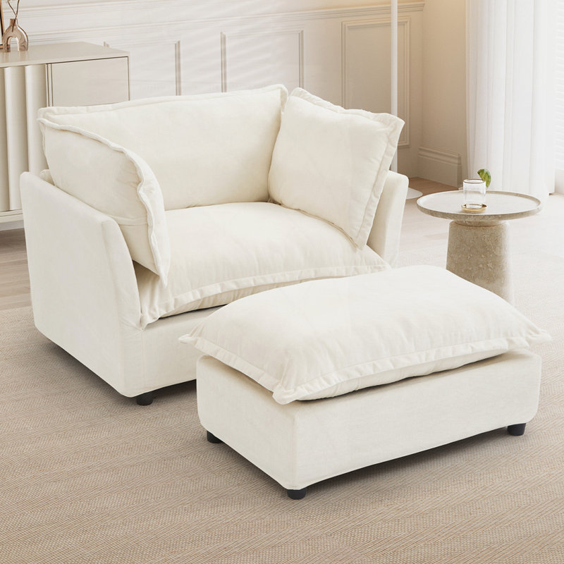 Fauteuil rembourré 47 po, Beige