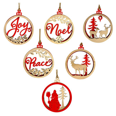 2.1cm Wood Holiday Shaped Ornament