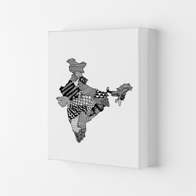 India 1 Piece Wrapped Canvas Wall Art