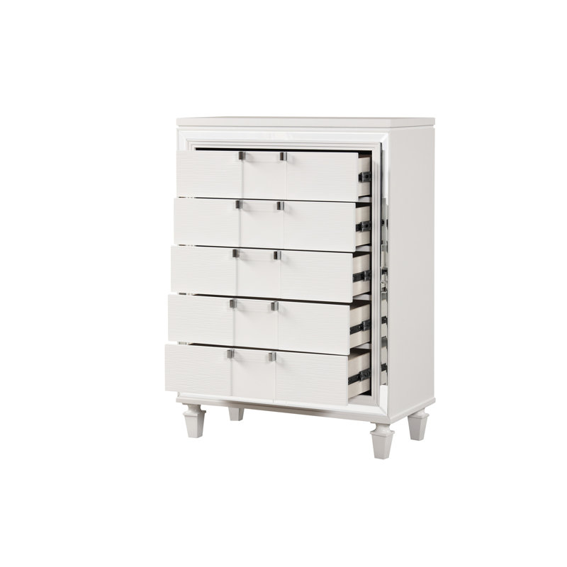 Commode Genoa G05790-CH, blanc scintillant