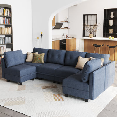 Zendajas 6 - Piece Modular U-Shape Sectional Sofa with Storage by Latitude Run