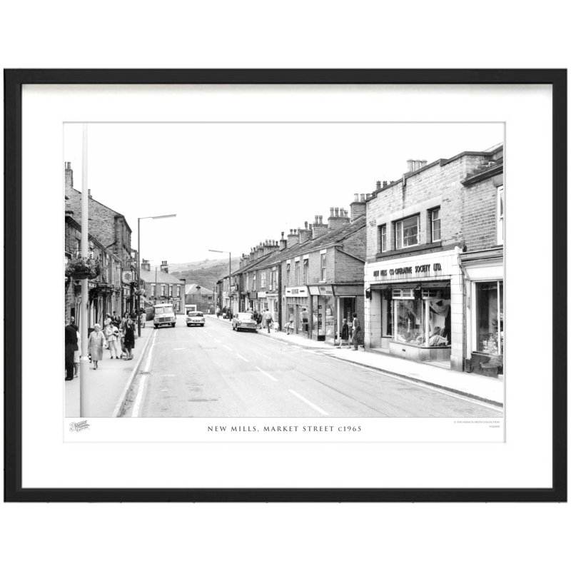 New Mills, Market Street C1965 - Single Picture Frame Print, 45cm H x 60cm W x 2.3cm D