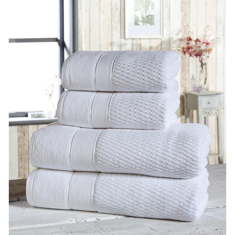 Asare 100% Cotton Midweight Waffle Mulit-Size Set, White
