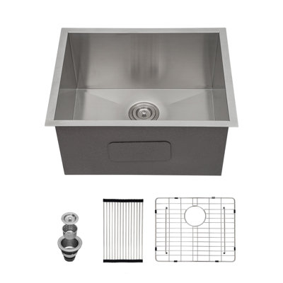 Laundry Sink 21 Inch - 21X18x12 Inch Undermount Laundry Utility Sink Deep Single Bowl 16 Gauge Stainless Steel Laundry Tub Sinks